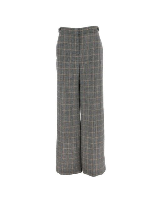 Stella McCartney Gray Checked Wool Trousers
