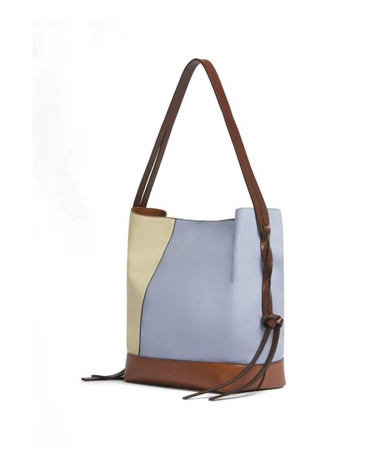 Marni Blue Leather Pod 2.0 Small Tote Bag