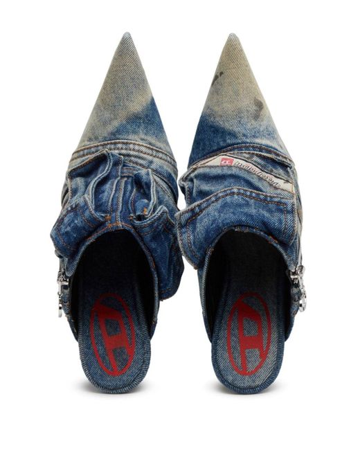 DIESEL Blue D-Venus Pocket 100Mm Denim Mules