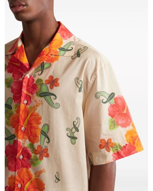 Etro Overhemd Met Bloemenprint in het Natural voor heren