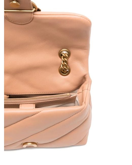 Pinko Pink Gesteppte Love Schultertasche Mit Logo-Schild
