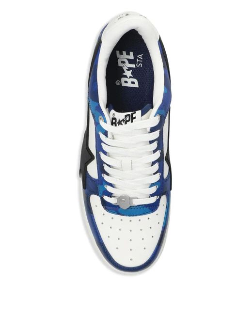 A Bathing Ape Blue Star-Patch Sneakers
