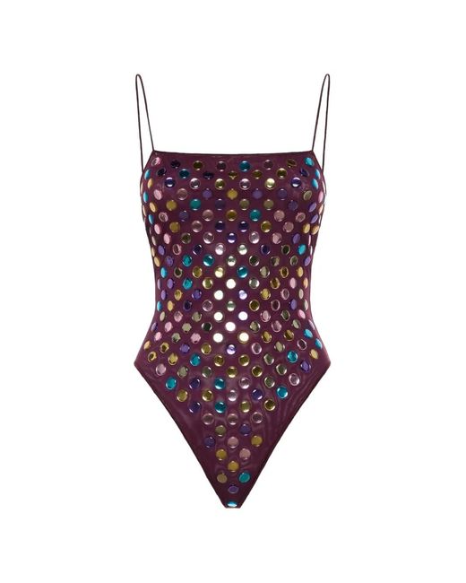 Oseree Red Bubble Maillot Swimsuit