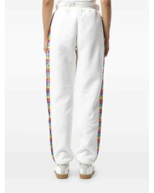 Marc Jacobs White Glitter-Stripe Track Pants