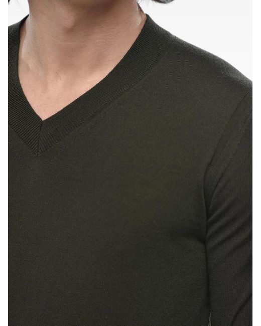 Paolo Pecora Black V-Neck Wool Sweater for men