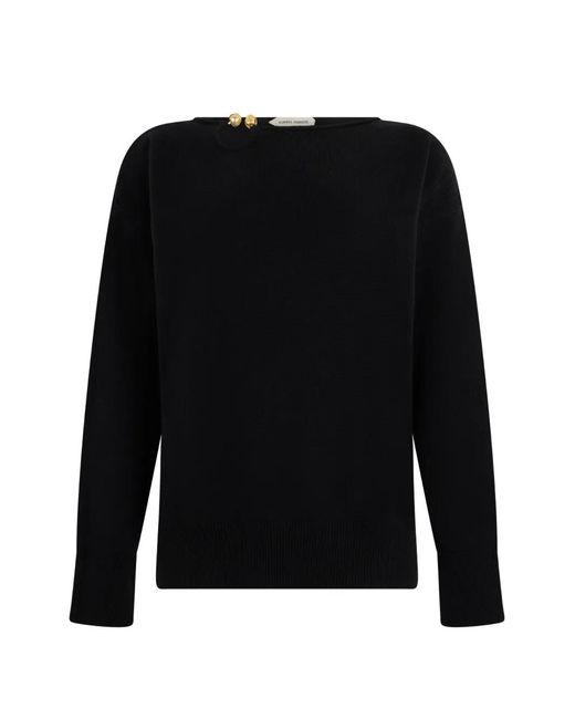 Alberta Ferretti Black Embellished Long-Sleeve Top