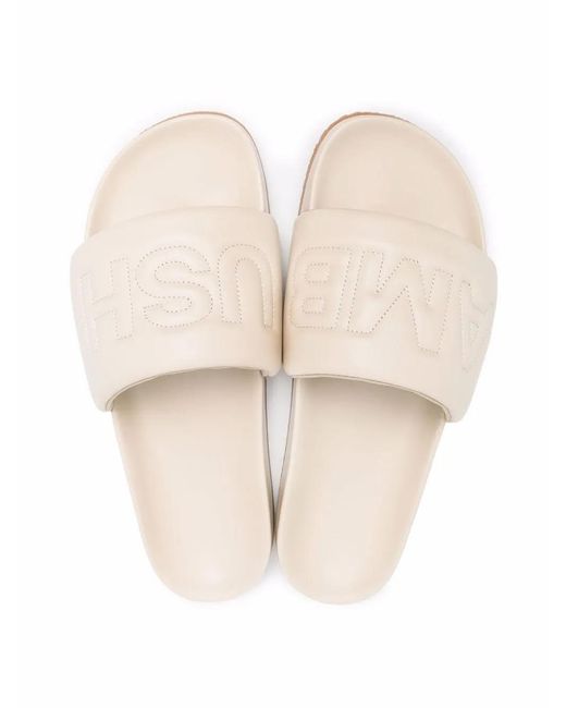 Ambush White Logo-Quilted Slides for men