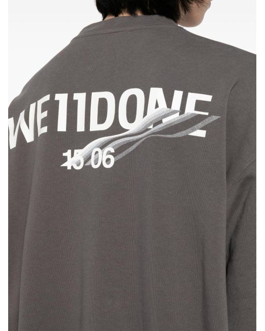 we11done Sweater Met Logoprint in het Gray voor heren