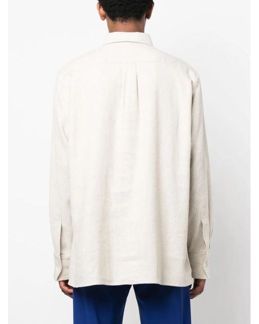 BOTTER White Button-Up Cotton-Linen Shirt for men