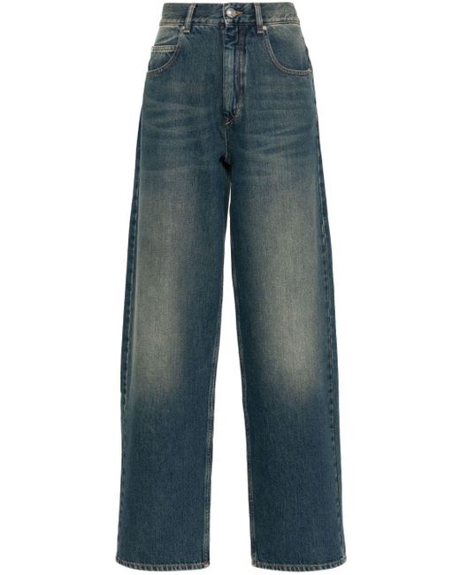 Isabel Marant Blue Joanny Mid-rise Tapered Jeans