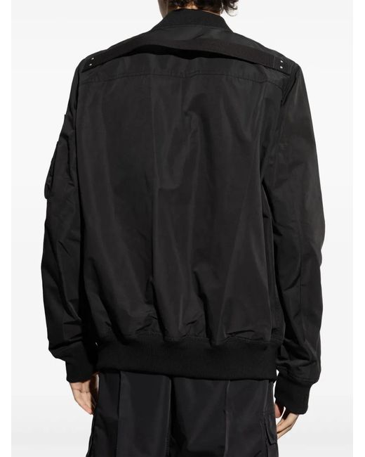 Rick Owens Black Zip-Up Flight Jacket for men