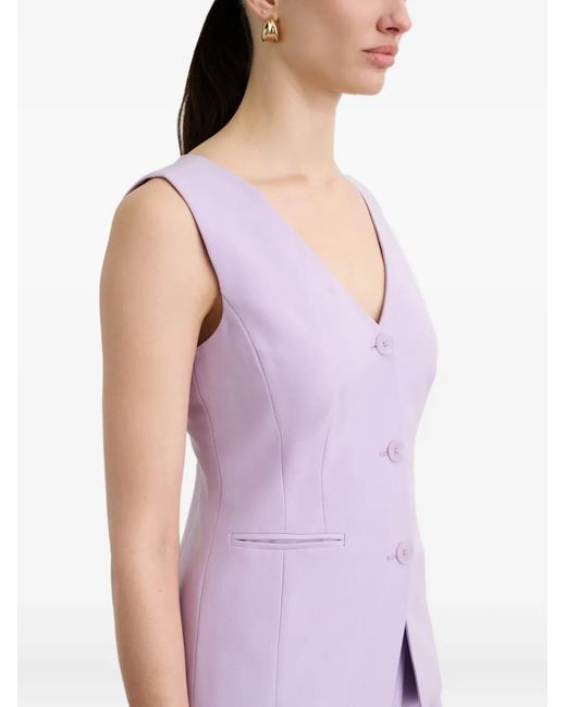 Toccin Purple Tibbie Three-Button V-Neck Vest