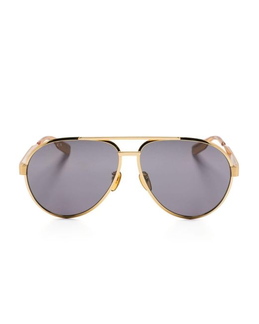 Gucci Gray Pilot-frame Sunglasses for men