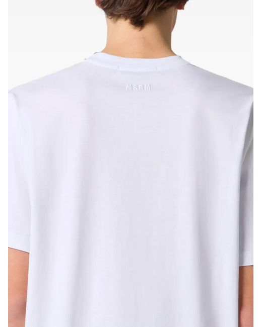 MSGM White Logo-Print T-Shirt for men