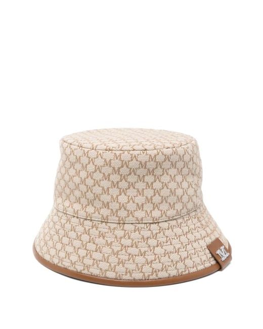 Max Mara Natural Allover Logo Bucket Bag