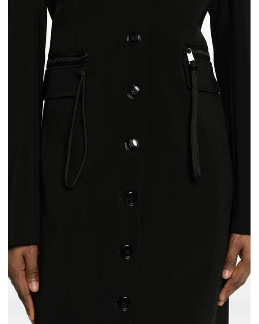 Pinko Black Honorata Long-Sleeves Midi Dress