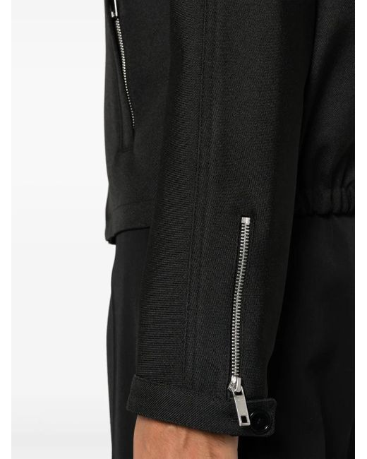 Courreges Black Pointed Flat-Collar Zip-Up Jacket for men