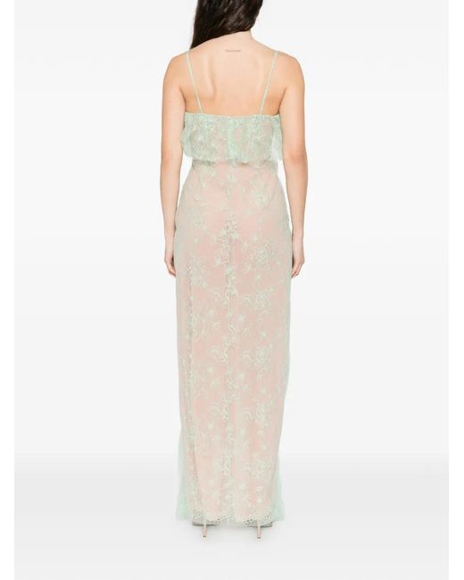 Blumarine White Floral-Lace Maxi Dress