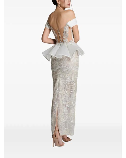 IMROSKA White Robe À Sequins Brodés