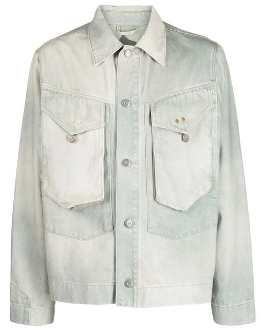 Objects IV Life Gray Panelled Denim Jacket for men