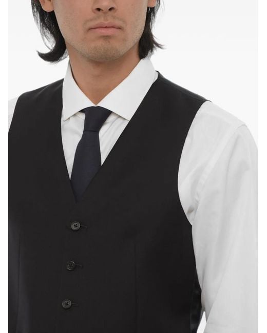 Corneliani Black Single-Breasted Waistcoat for men