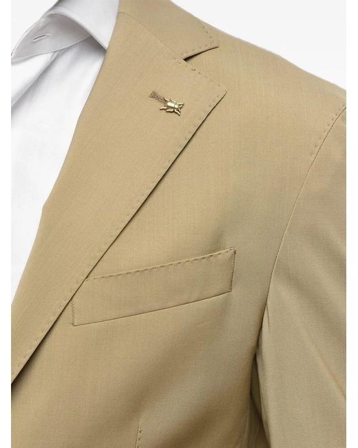 Corneliani Natural Single-Breasted Patch-Pocket Blazer for men