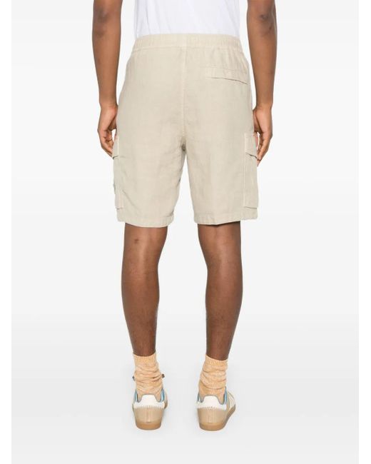 Shorts Con Applicazione Compass di Stone Island in Natural da Uomo