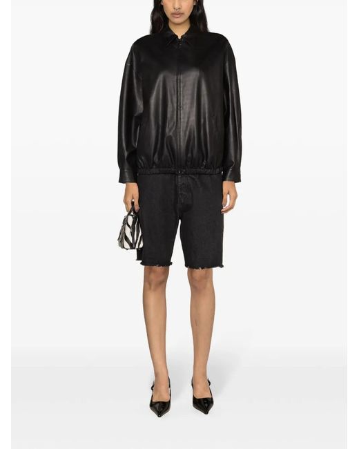 Liska Black Zip-Up Leather Jacket