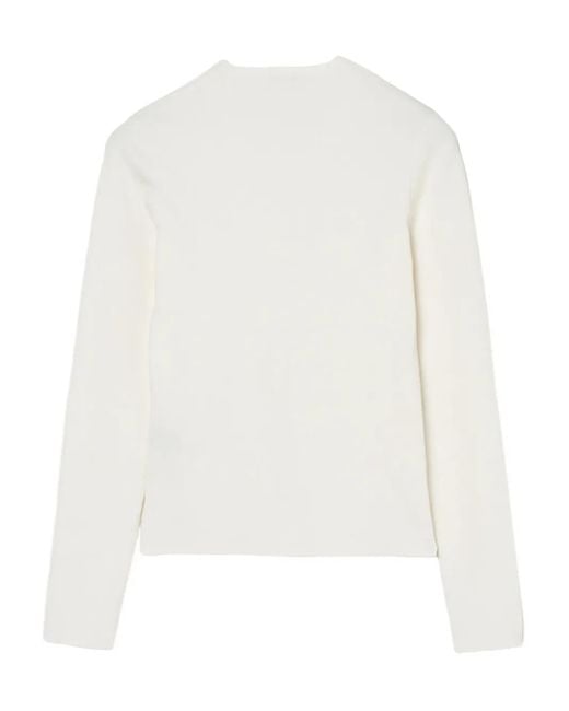 Joseph White Long-Sleeve Ribbed Sweater