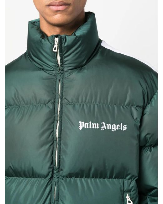 Palm Angels Green Classic Padded Down Jacket for men