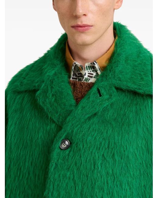 Marni Green Wool Jacket With Shaggy Brushed Finish for men