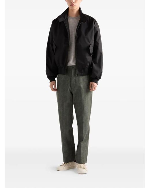 Prada Black Re-Nylon Funnel Collar Jacket for men