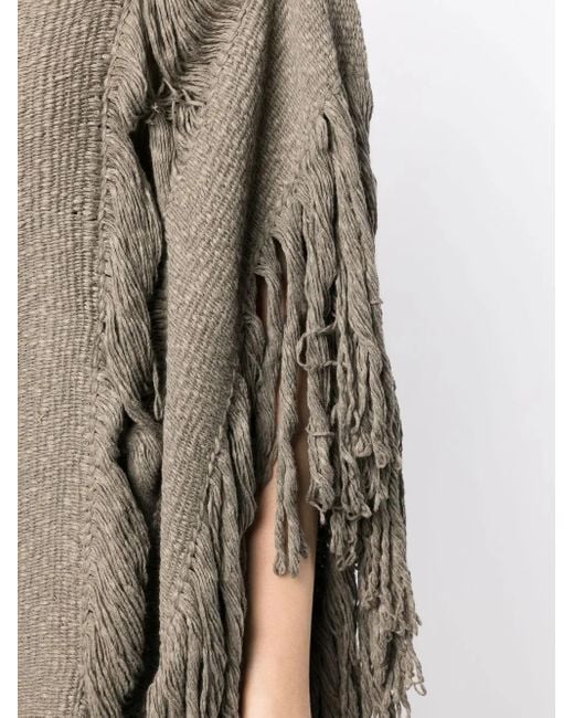 Voz Gray Lace Fringe-Detail Tunic