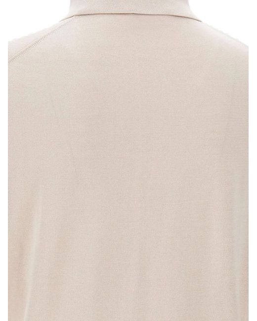 Kangra White Long-Sleeve Ribbed Polo for men