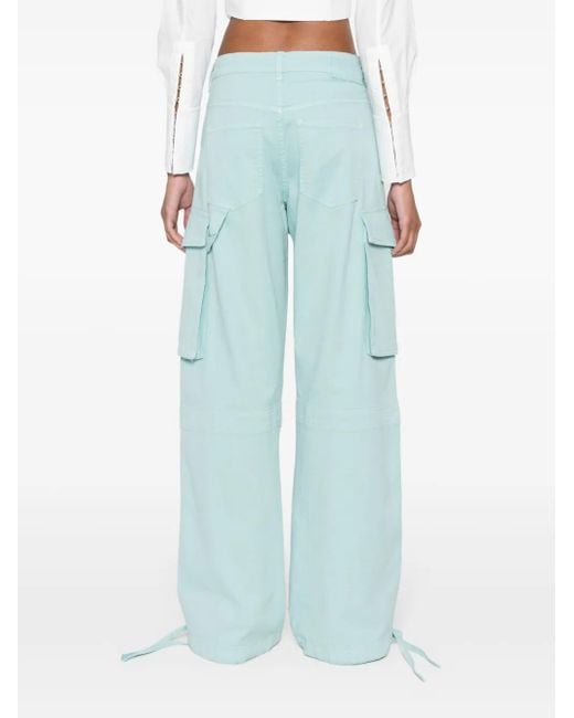 Moschino Blue Wide-Leg Cargo Trousers