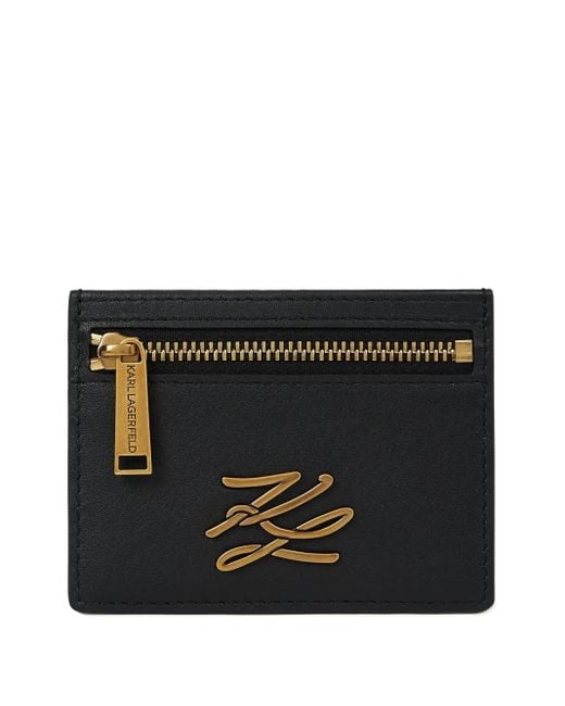 Tarjetero K/Autograph Karl Lagerfeld de color Black