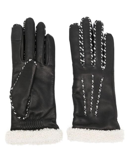 Agnelle Black Marie-louise Leather Gloves