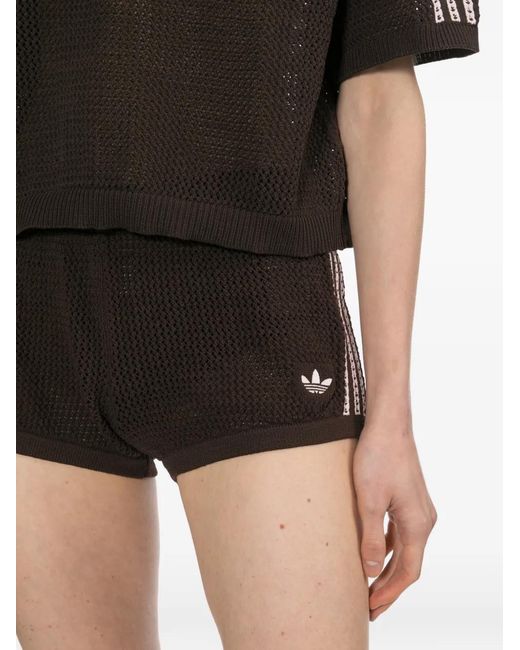 Adidas Brown Crochet Mini Shorts