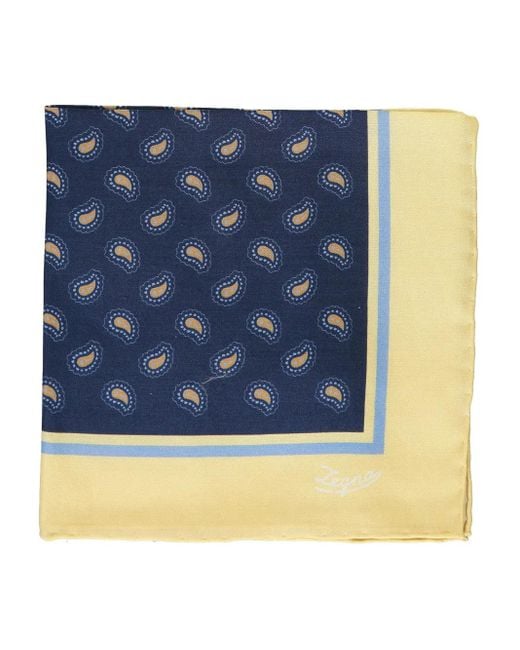 Zegna Sjaal Met Paisley-Print in het Blue voor heren