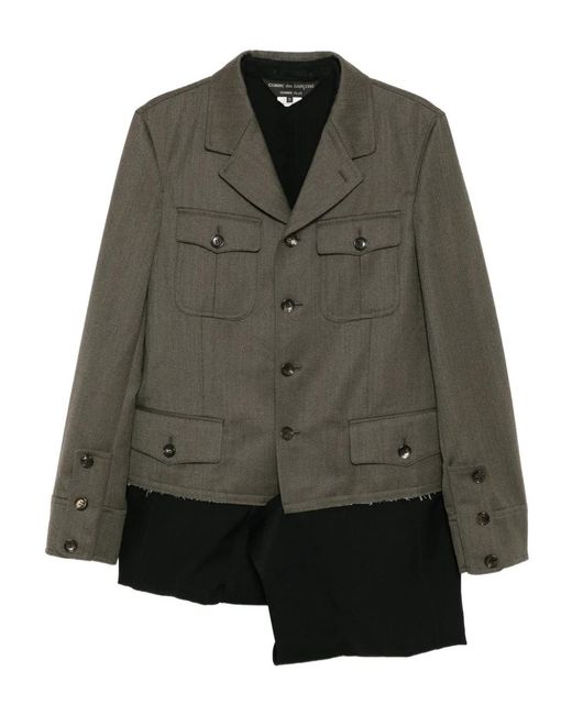 Comme des Garçons Gray Button-Up Layered Jacket for men