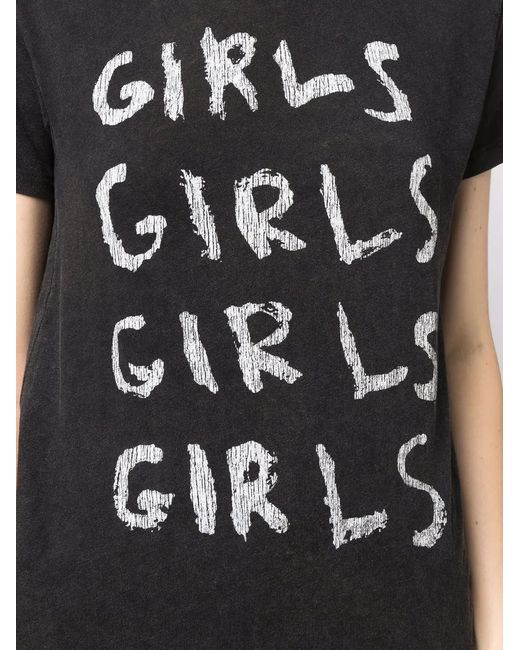 R13 Black Slogan-Print Short-Sleeved T-Shirt