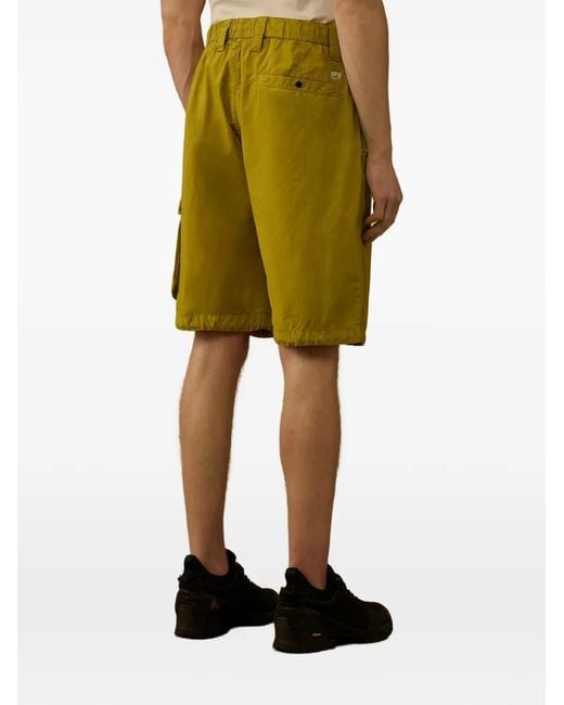 C P Company Yellow Lens-Detail Cargo Shorts for men