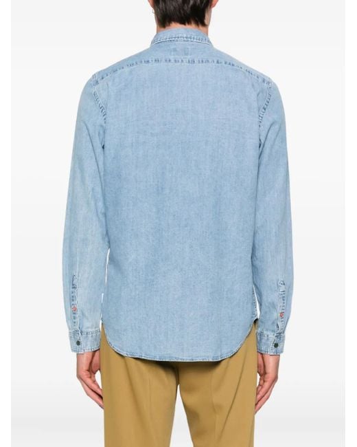 Paul Smith Blue Press-Stud Denim Shirt for men