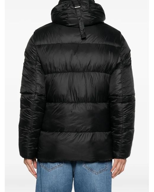 SERGIO MORETTI FIRENZE Black Logo-Patch Padded Jacket for men