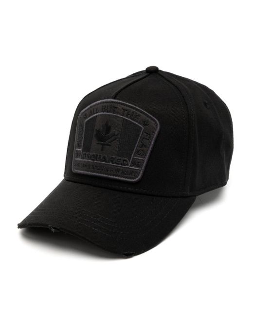 DSquared² Black Logo-appliqué Baseball Cap for men