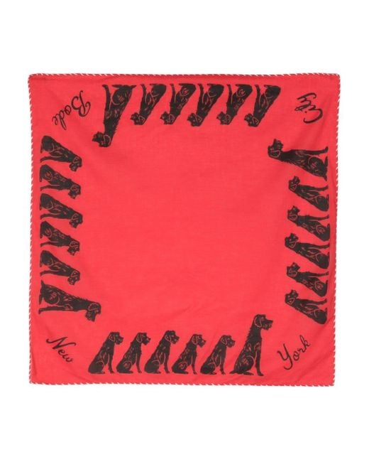 Bode Red Monday Cotton Scarf for men
