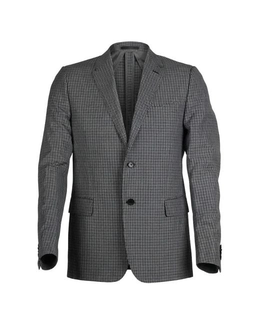 Valentino Garavani Gray Checked-Pattern Single-Breasted Blazer