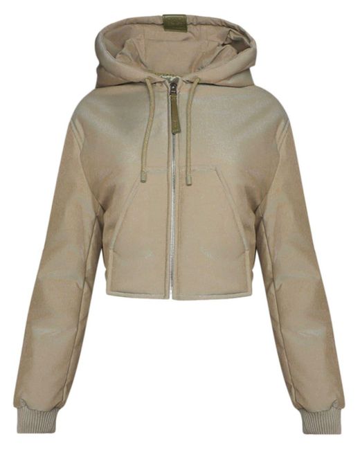 Loewe Natural Logo-appliqué Hooded Cropped Jacket