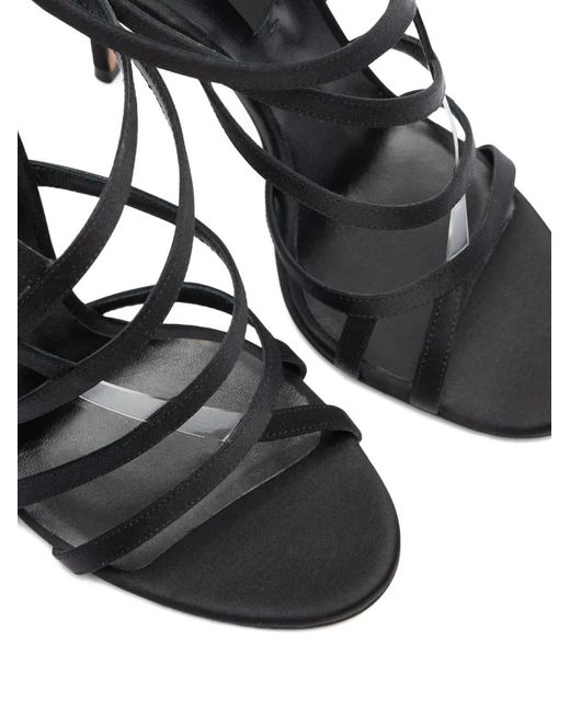 Casadei Black 100Mm Strapped Heeled Sandals