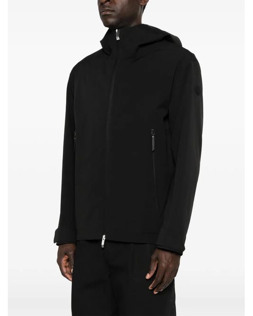 Moncler Black Hooded Zip Jacket for men